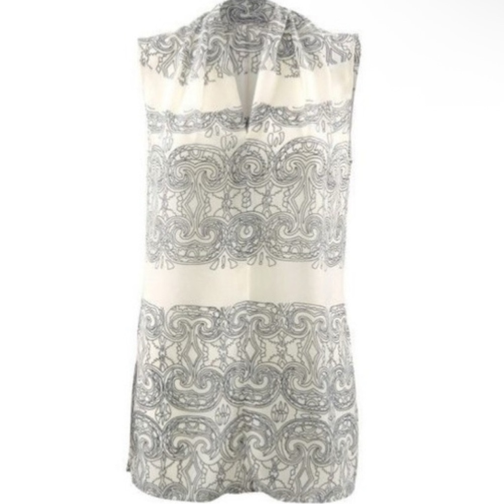 CAbi #3091 Scrollwork Pullover Sleeveless Tunic Tank Blouse - Picture 2 of 8